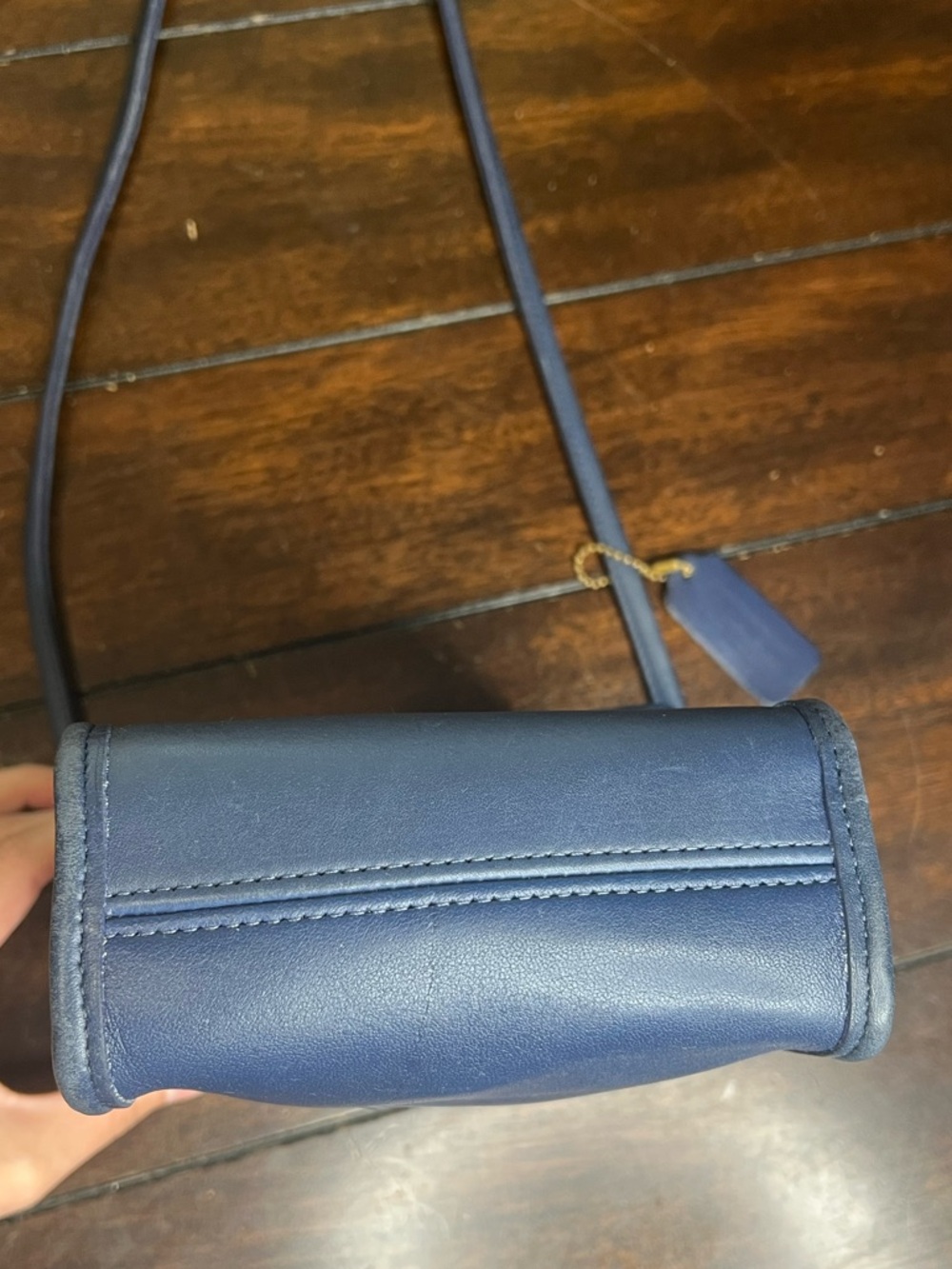 Vintage Coach Blue Leather Scooter Bag - Picture 12 of 15